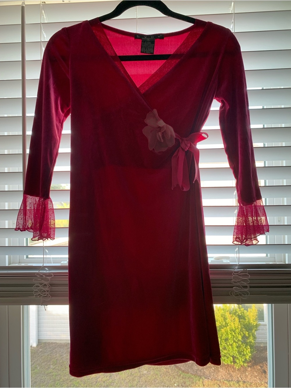 Hype Vintage Y2K Bright Pink Girls Velvet Dress